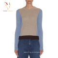 Senhora Cor Combinação Jersey Sweater Lady Pullover Sweater